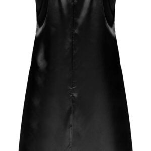 Elegant black satin nightdress lingerie with lace trim and adjustable straps for a luxurious nightwear look