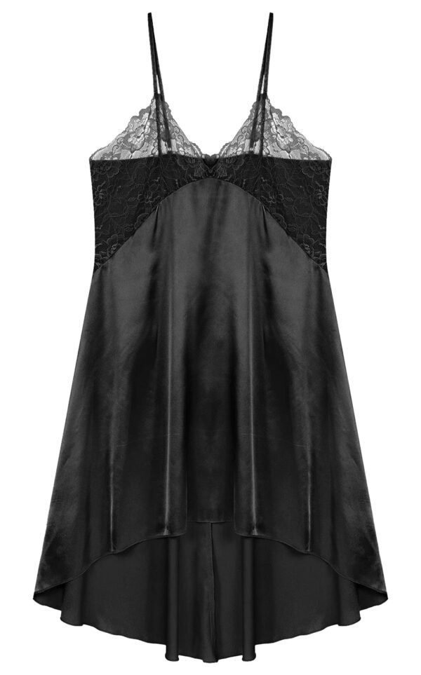 Satin Nightdress Lingerie For Elegance 2 Satin Nightdress Lingerie For Elegance Elegant black satin nightdress lingerie with lace accents and adjustable straps for a luxurious feel