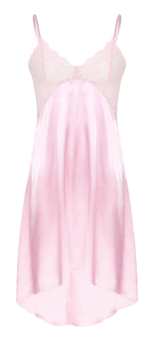 Satin Nightdress Lingerie For Elegance 7 Satin Nightdress Lingerie For Elegance Pink satin nightdress lingerie with delicate lace detailing and adjustable straps for a romantic feel