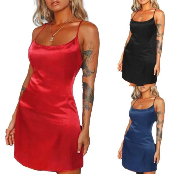 Satin Silk Lingerie For Women Babydoll 20 Satin Silk Lingerie For Women Babydoll LuckeLadybug satin silk lingerie for women in red, black, and blue with adjustable straps