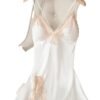 LuckeLadybug satin spaghetti strap nightgown with elegant lace detailing and a flowing silhouette