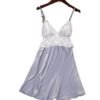 LuckeLadybug satin suspender nightdress for women with lace detailing and adjustable straps