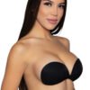 Seamless Adhesive Bra For Invisible Support 9 Seamless Adhesive Bra For Invisible Support Woman wearing black LuckeLadybug LLC seamless adhesive bra with smooth, strapless design