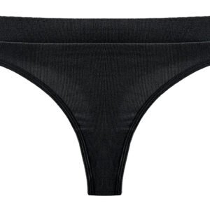 Black seamless sports thong by LuckeLadybug LLC for comfort and style during workouts