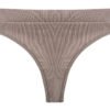 LuckeLadybug seamless sports thong in a soft taupe color for comfortable, all-day wear
