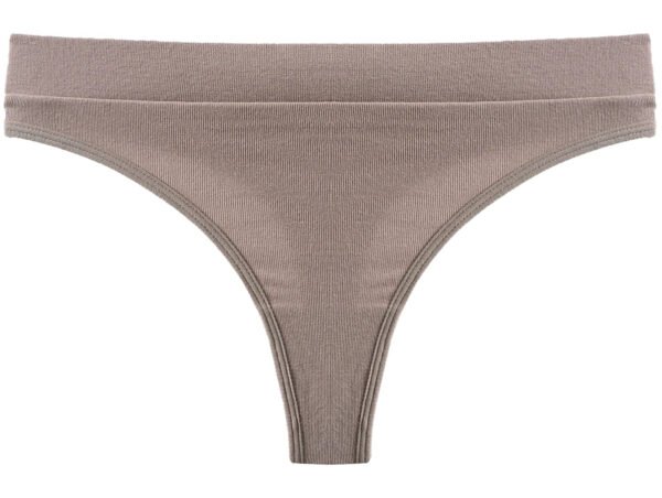 Seamless Sports Thong For Ultimate Comfort 17 Seamless Sports Thong For Ultimate Comfort LuckeLadybug seamless sports thong in a soft taupe color for comfortable, all-day wear