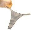 Soft gray seamless thong for women with contrasting trim for comfort and style