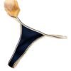 Navy seamless thong for women with a ribbed design and contrasting trim for a smooth fit
