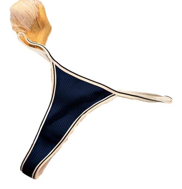 Seamless Thong For Women Trendy Styles 36 Seamless Thong For Women Trendy Styles Navy seamless thong for women with a ribbed design and contrasting trim for a smooth fit