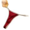 Red seamless thong for women with contrasting trim and soft fabric for everyday comfort