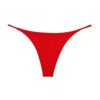 Bright red seamless thong panties for women from LuckeLadybug LLC, offering comfort and a sleek fit