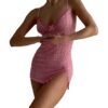 LuckeLadybug LLC sensual lace babydoll dress in soft pink, featuring delicate lace and adjustable straps