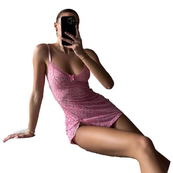 Sensual Lace Babydoll Dress Trendy Style 4 Sensual Lace Babydoll Dress Trendy Style LuckeLadybug LLC sensual lace babydoll dress in pink with a delicate design and adjustable straps