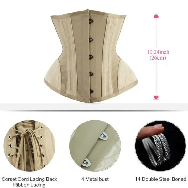 Sexy Adjustable Corset Bustier For Chic Style 7 Sexy Adjustable Corset Bustier For Chic Style Sexy adjustable corset bustier in beige with steel boning and lace-up back for a flattering fit