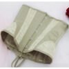 Beige sexy adjustable corset bustier with lace detailing and sturdy hooks for a flattering fit