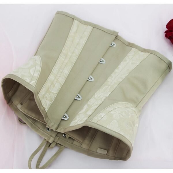 Sexy Adjustable Corset Bustier For Chic Style 5 Sexy Adjustable Corset Bustier For Chic Style Beige sexy adjustable corset bustier with lace detailing and sturdy hooks for a flattering fit