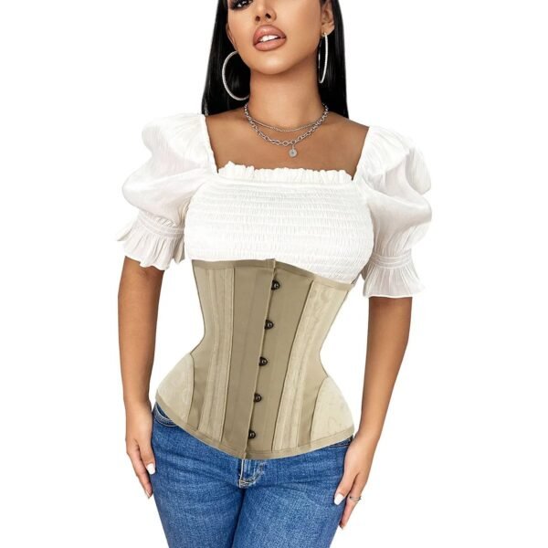 Sexy Adjustable Corset Bustier For Chic Style 8 Sexy Adjustable Corset Bustier For Chic Style LuckeLadybug LLC sexy adjustable corset bustier in beige, perfect for stylish layering and accentuating curves