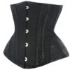 Black sexy adjustable corset bustier with floral patterns and front hook closure for a flattering fit