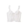 Elegant white sexy bustier corset top for women with lace detail and ruffled hem