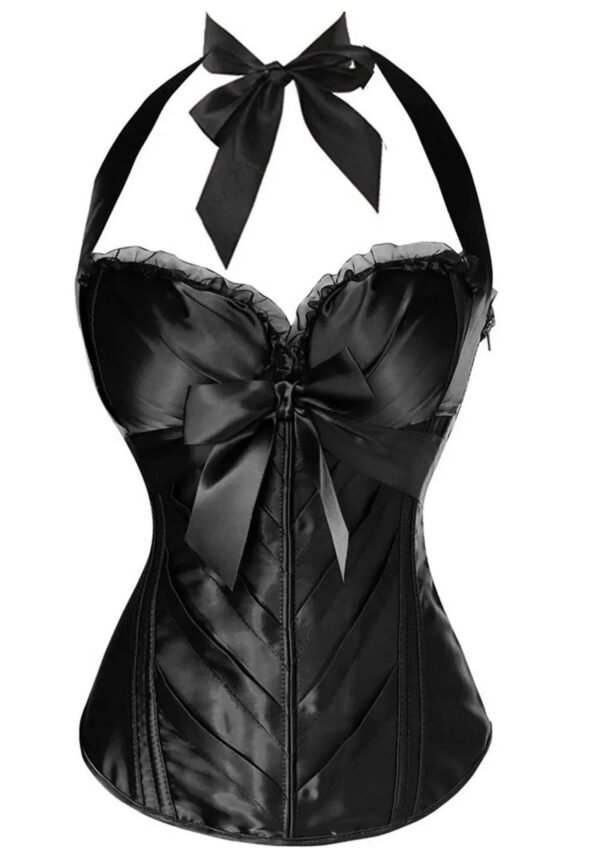 Sexy Corset Top For Women With Bow Detail 56 Sexy Corset Top For Women With Bow Detail Elegant black sexy corset top for women with satin finish and bow details for a flattering silhouette