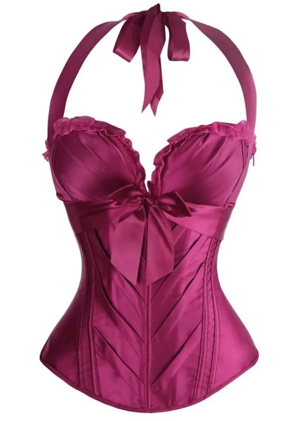 Sexy Corset Top For Women With Bow Detail 55 Sexy Corset Top For Women With Bow Detail Elegant magenta sexy corset top for women with lace trim and bow detailing