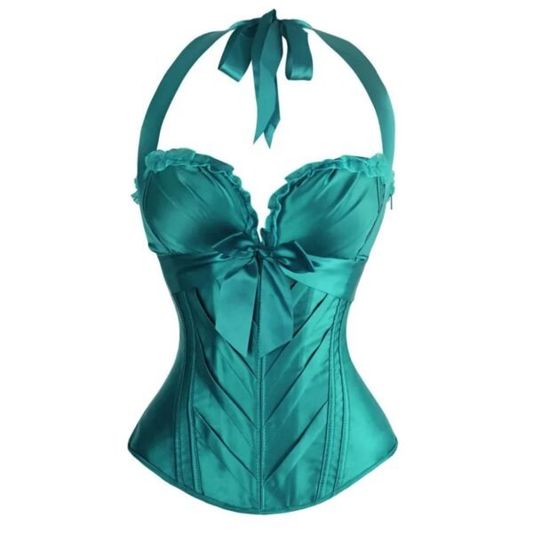 Sexy Corset Top For Women With Bow Detail 41 Sexy Corset Top For Women With Bow Detail Teal LuckeLadybug sexy corset top for women with halter neck and bow detail for elegant styling