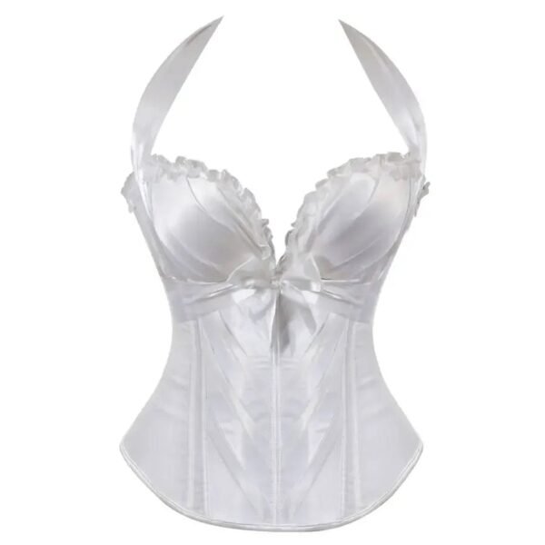 Sexy Corset Top For Women With Bow Detail 54 Sexy Corset Top For Women With Bow Detail Elegant white sexy corset top for women with ruffled edges and satin ribbon details