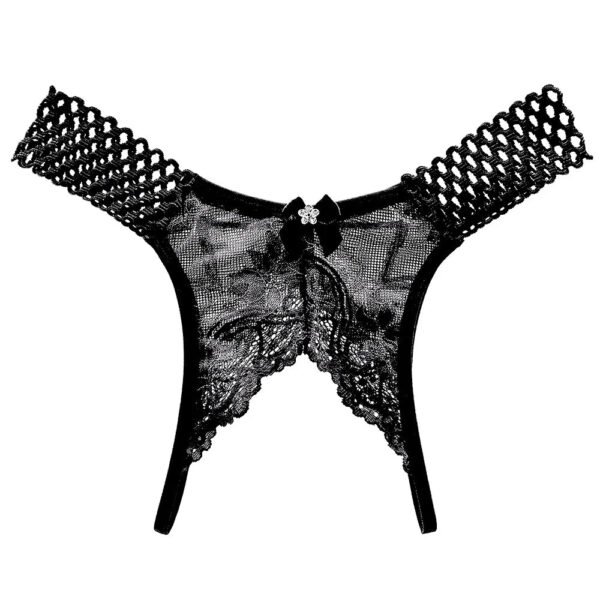 Sexy Crotchless Thongs For Women 32 Sexy Crotchless Thongs For Women Black lace sexy crotchless thongs for women with floral details and a bow accent