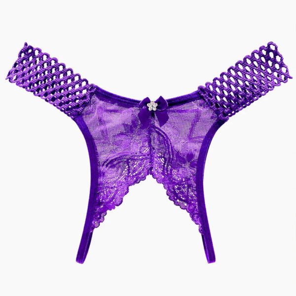 Sexy Crotchless Thongs For Women 36 Sexy Crotchless Thongs For Women LuckeLadybug LLC sexy crotchless thongs for women in purple with lace detailing and bow accents