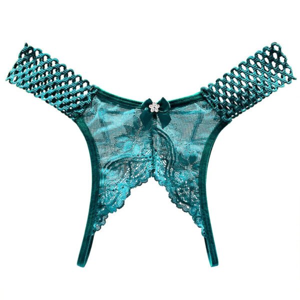 Sexy Crotchless Thongs For Women 30 Sexy Crotchless Thongs For Women LuckeLadybug sexy crotchless thongs for women in teal with lace and bow details