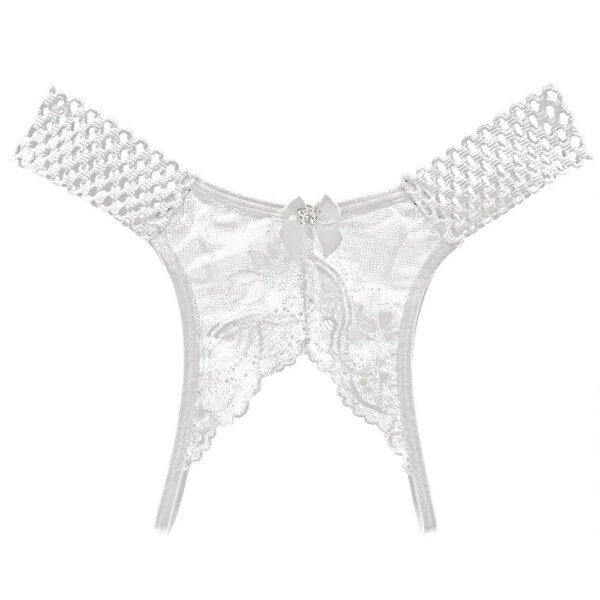 Sexy Crotchless Thongs For Women 33 Sexy Crotchless Thongs For Women LuckeLadybug sexy crotchless thongs for women in delicate white lace with floral accents