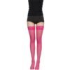 Sexy floral lace thigh high stockings in vibrant pink for a stylish and alluring look