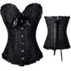 Elegant black sexy lace corset for women with a sweetheart neckline and lace-up back