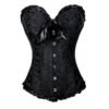 Elegant black sexy lace corset for women with a sweetheart neckline and ribbon details