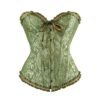 Elegant green sexy lace corset for women with intricate patterns and ruffle details