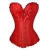 Red sexy lace corset for women with floral patterns and ribbon detailing for a flattering silhouette