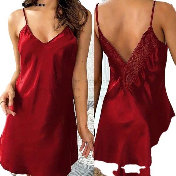 Sexy Lace Nightdress For Women 24 Sexy Lace Nightdress For Women Red satin babydoll with lace detail on the back, a sexy lace nightdress for women