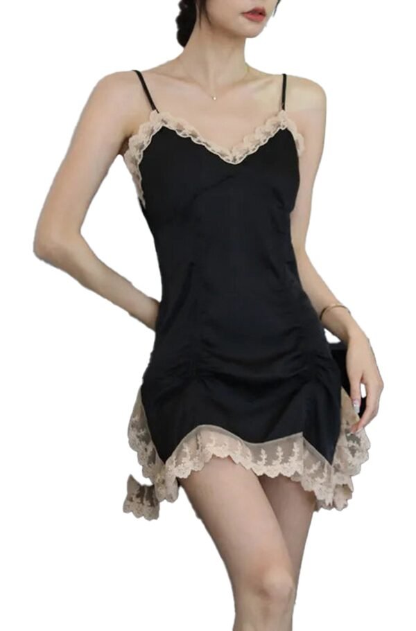 Sexy Lace Pink Nightgown For Elegant Nights 17 Sexy Lace Pink Nightgown For Elegant Nights Elegant black chemise with lace trim, perfect for sultry evenings in a sexy lace pink nightgown style