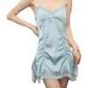 Elegant baby blue chemise with lace trim, perfect for a sexy lace pink nightgown alternative