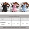 LuckeLadybug sexy lace satin nightdress in black, pink, and blue with a stylish design and size chart