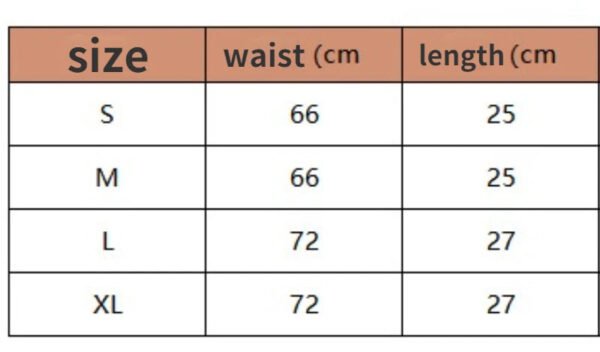 Size chart for sexy low waist panties for women by LuckeLadybug LLC with measurements in cm