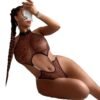 LuckeLadybug sexy open crotch bodysuit lingerie with leopard print design and unique cutouts