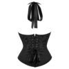 LuckeLadybug LLC sexy overbust corset top with lace-up detail and satin ribbons for a chic look