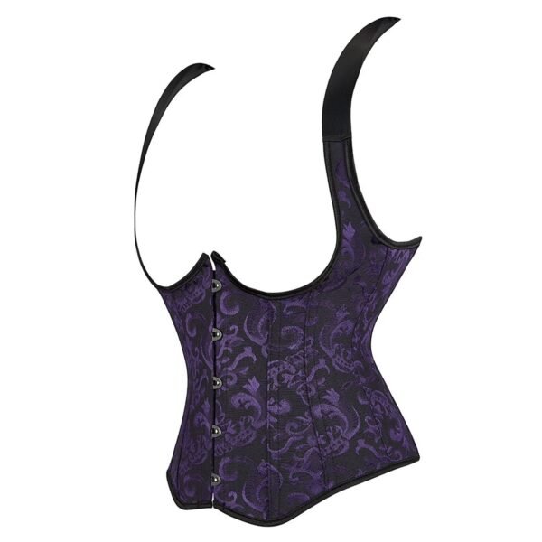 Sexy Overbust Corset Top In Lace Design 12 Sexy Overbust Corset Top In Lace Design Purple floral sexy overbust corset top with structured design and adjustable straps