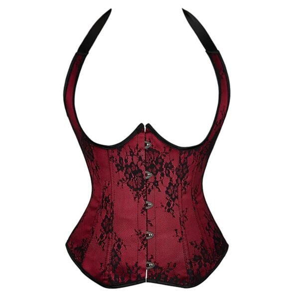 Sexy Overbust Corset Top In Lace Design 1 Sexy Overbust Corset Top In Lace Design LuckeLadybug LLC sexy overbust corset top in red lace with a structured design for a flattering silhouette