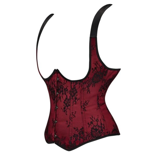 Sexy Overbust Corset Top In Lace Design 4 Sexy Overbust Corset Top In Lace Design LuckeLadybug LLC sexy overbust corset top in red lace with adjustable straps for a flattering fit