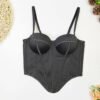 Black corset top with adjustable straps, designed as a sexy red corset top for women
