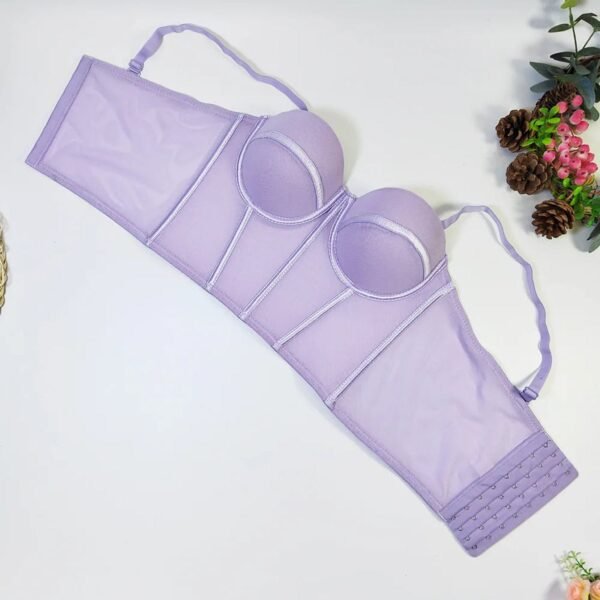 Elegant lavender underbust corset designed for a sexy red corset top for women look