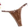 Close-Up of Luxurious Satin Thong Underwear for Women