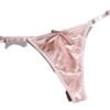 Side View of Luxurious Satin Thong Underwear for Women